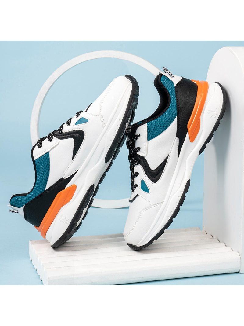 Comfy New Orange & White Tpr Sole Lifestyle Sneakers