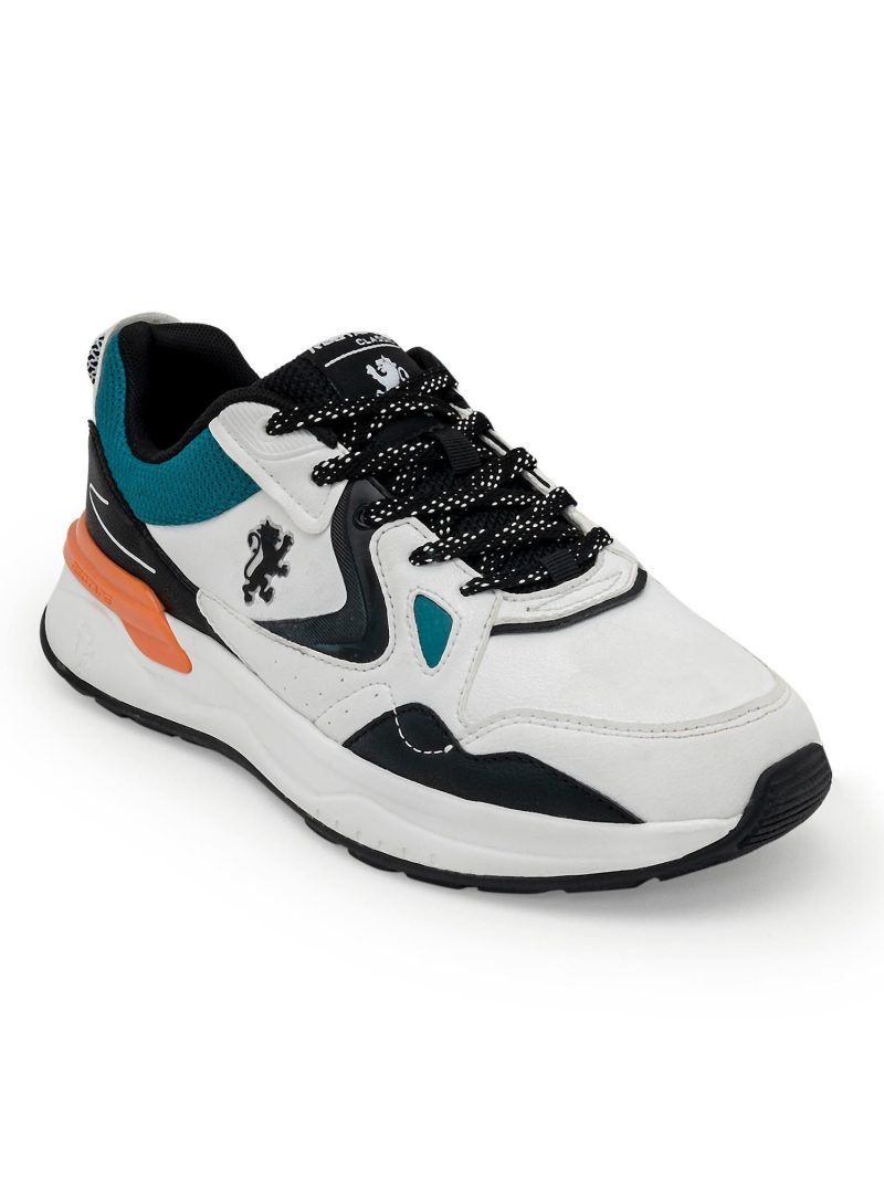 Comfy New Orange & White Tpr Sole Lifestyle Sneakers