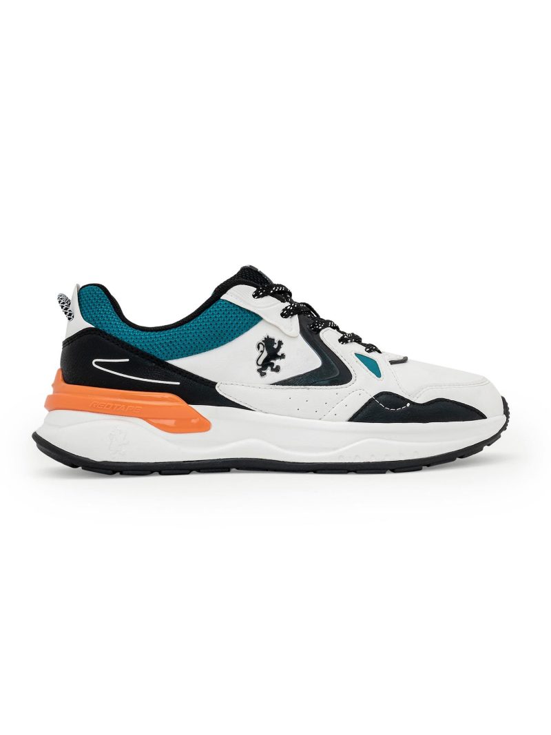 Comfy New Orange & White Tpr Sole Lifestyle Sneakers