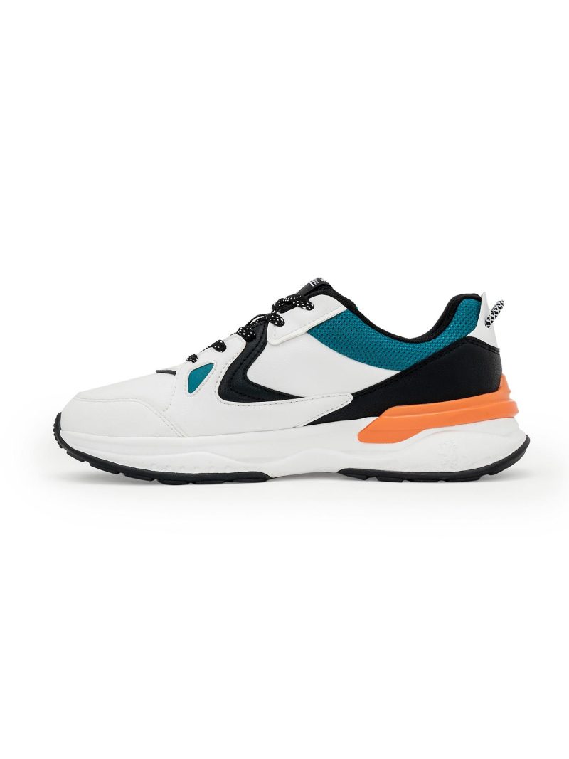 Comfy New Orange & White Tpr Sole Lifestyle Sneakers