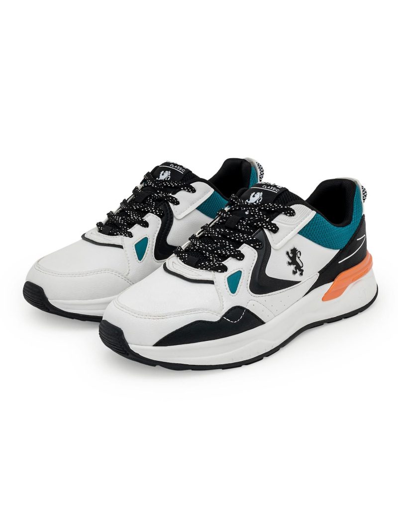 Comfy New Orange & White Tpr Sole Lifestyle Sneakers