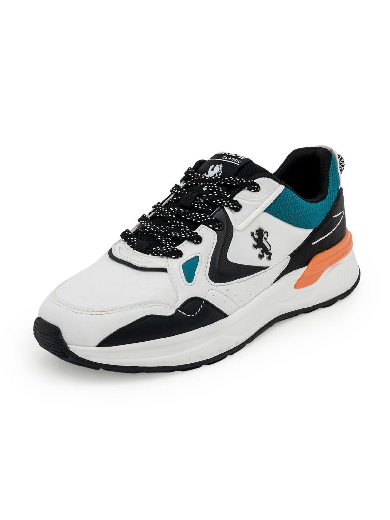 Comfy New Orange & White Tpr Sole Lifestyle Sneakers