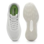 Men’s white lightweight lace-up sneakers with breathable mesh upper and cushioned sole