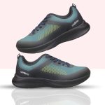 Teal and black Umbro men’s casual sports shoe with lace-up closure and cushioned sole