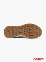 Angled top-down view of Bench Premium Navy Contrast Lifestyle Sneakers, featuring white, navy, light blue, tan accents, and white laces.