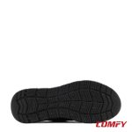 Underside outsole view of Bench black sneaker showcasing textured rubber grip and tread design.