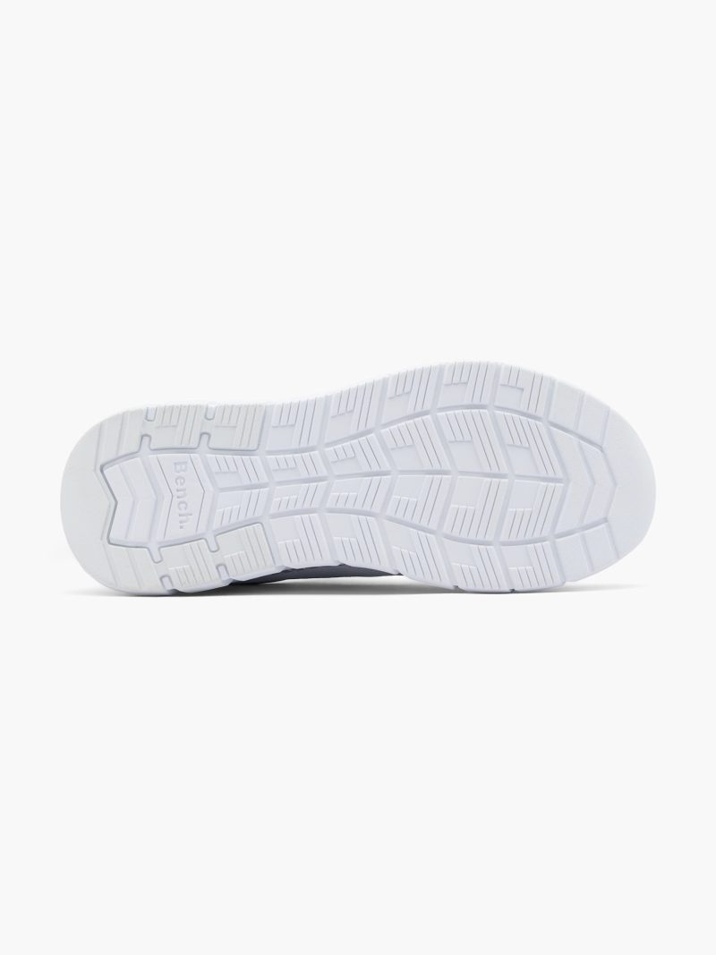 Bottom view of the textured slip-resistant outsole tread pattern on the Bench trainer.