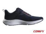 Inner side view of navy blue Crivit running shoes.