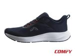Lateral side profile of Crivit navy blue men's sports sneaker.