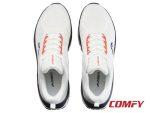 Top-down view of Crivit men's lightweight breathable running shoes in white.