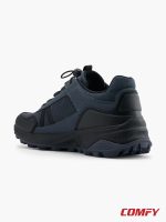 Back heel view of Landrover men's outdoor low-cut shoe with thick black supportive midsole.