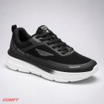Red Tape Classic Men's Running Sneaker in black and white, featuring a chunky sole and mesh upper.