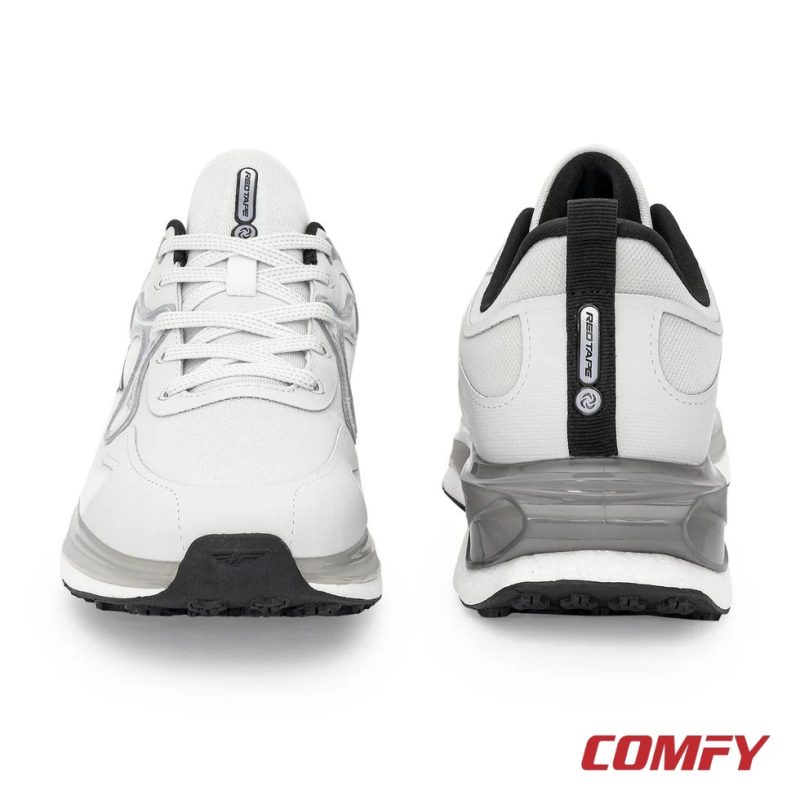 Front and back view of grey Red Tape ETPU sneakers showing lacing and heel tab.