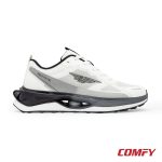 Lateral side profile of Red Tape white and grey running shoe.