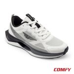 Angled view of Red Tape ETPU sports shoes in white and grey.