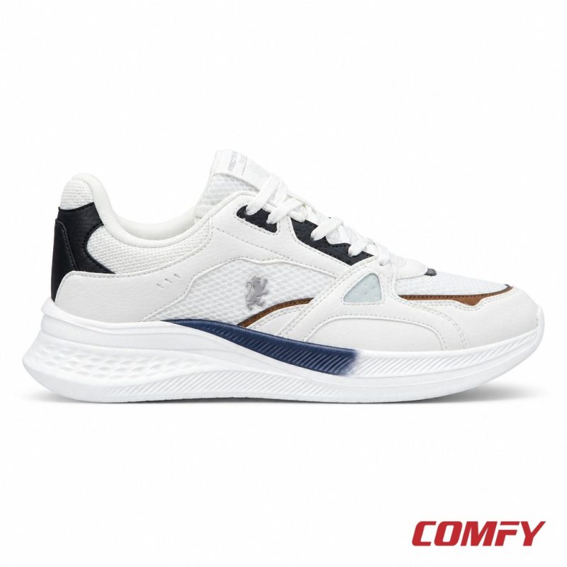 Inner profile view of Red Tape white lightweight shoes