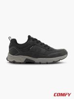 Side profile view of Memphis One Men's Sneakers in black and grey.