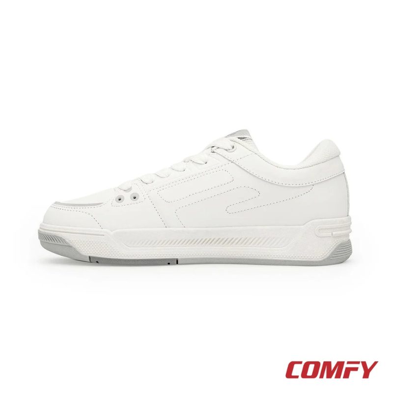 Medial side view of white Red Tape sneakers for men.