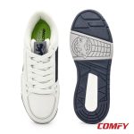 Top view and patterned rubber sole of the Red Tape sneakers.