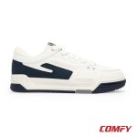 Profile view of a Red Tape white sneaker with navy blue side detail.