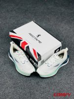 Pair of Redtape Classic Velocity Pro white and sea green athletic sneakers