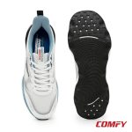 Top-down and bottom outsole views of Red Tape grey athleisure shoes showing grip and memory foam sole.